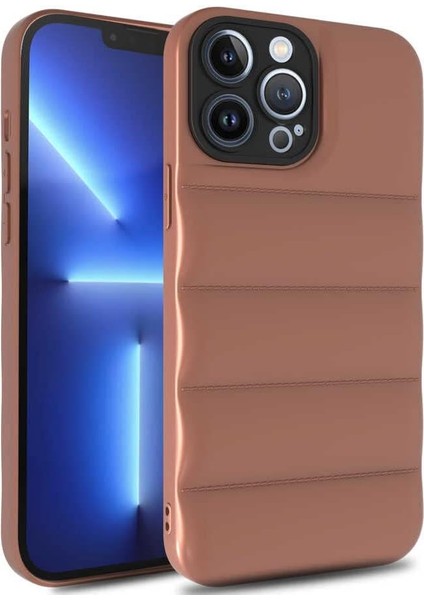 Apple iPhone 13 Pro Max Kılıf Silikon Yumuşak Tutuşlu Silikon Kılıf Sleeper Coverzone Tpu Kapak Apple iPhone 13 Pro Max Uyumlu Kılıf Kahverengi Silikon Hafif Kılıf