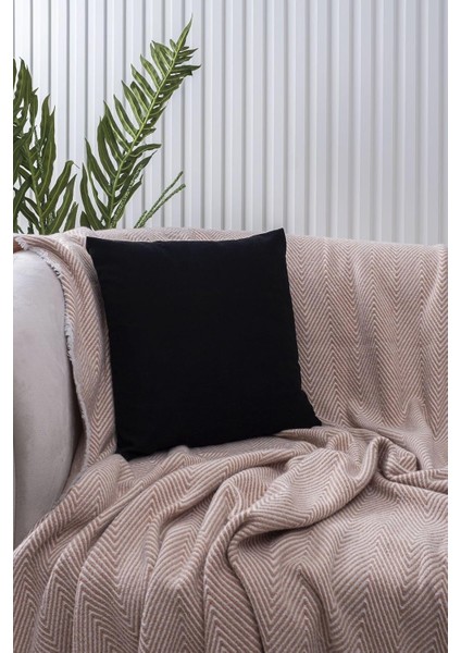 Home Siyah Sade Panorama Kırlent Kılıfı Çok Farklı Renk Seçeneğiyle, 45 x 45