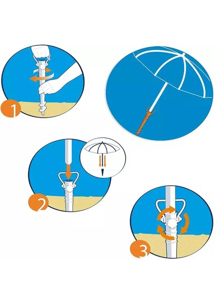 Şemsiye Kazığı - Şemsiye Tutucu - Şemsiye Sabitleyici - Bahçe Şemsiye Kazığı - Kamp Kazığı - Plaj Şemsiyesi Kazığı 42 cm .