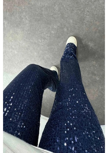 Kadın Beli Lastikli ve Pul Payetli Bol Pantolon fiyatları