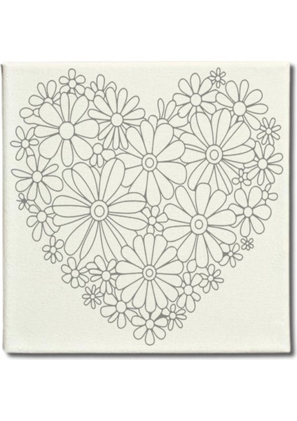 Okul Etkinliği-2'li Tuval Boyama Seti. 20X20 cm Uv Baskı 6 Akrilik Boya 1 FIRÇA-MODEL-253