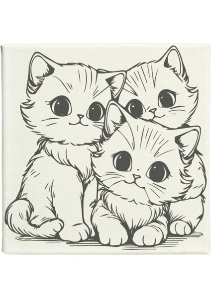 Okul Etkinliği-2'li Tuval Boyama Seti. 20X20 cm Uv Baskı 6 Akrilik Boya 1 FIRÇA-MODEL-222 modelleri