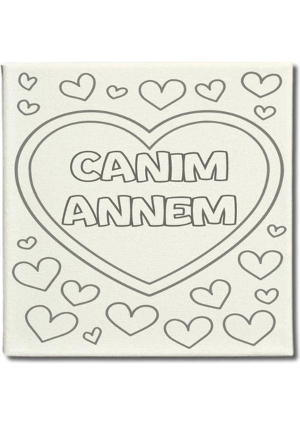 Okul Etkinliği-2'li Tuval Boyama Seti. 20X20 cm Uv Baskı 6 Akrilik Boya 1 FIRÇA-MODEL-233 modelleri