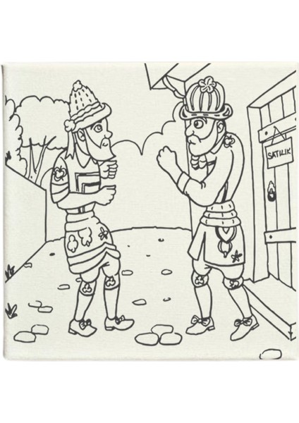 Okul Etkinliği-2'li Tuval Boyama Seti. 20X20 cm Uv Baskı 6 Akrilik Boya 1 FIRÇA-MODEL-347 fiyatları