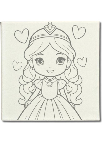 Okul Etkinliği-2'li Tuval Boyama Seti. 20X20 cm Uv Baskı 6 Akrilik Boya 1 FIRÇA-MODEL-347 modelleri