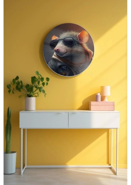 Yuvarlak Sanatsal, Dekoratif Baskı Cam Tablo 159