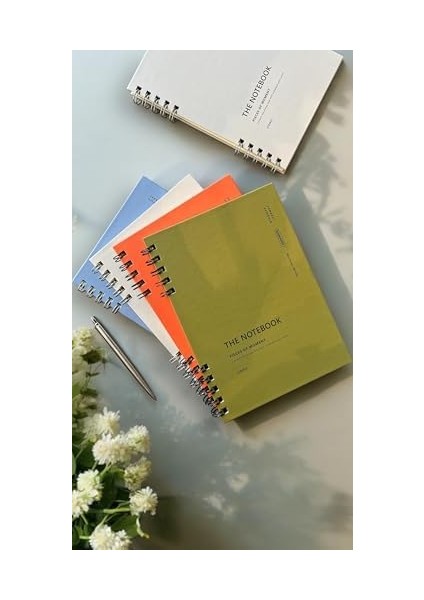 Tanıtım Spiralli 80 Yaprak Çizgili A5 Defter, Not Defteri, Okul Defteri, 4 Farklı Renk Seçeneği (03 Olive Green)