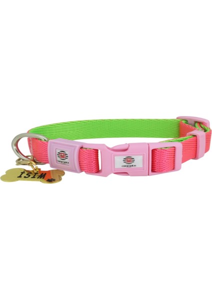 Isimlikl, Yavru ve Küçük Irk Köpek Tasması, 2 Cm, Paslanmaz, Kararmaz Çelik Künyeli, Kişiye Özel