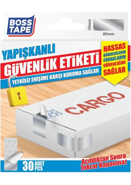 Tape Yapışkanlı Güvenlik Etiketi 30 Adet