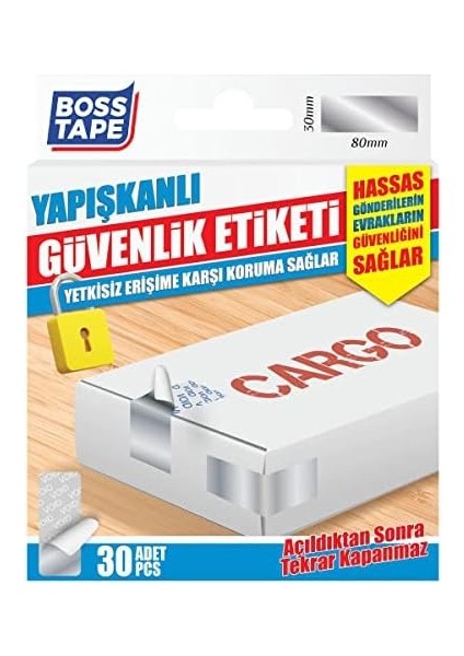 Tape Yapışkanlı Güvenlik Etiketi 30 Adet