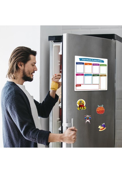 Haftalık Planlayıcı, Planlayıcı Buzdolabı Magneti, Yazı Tahtası, 2 Kalemli Mıknatıslı Magnet, Buzdolabı Yazı Tahtası, Haftalık Menü Planlayıcı Magnet, 7 Günlük Yemek Planlayıcı Magnet, 32X34CM fırsatları