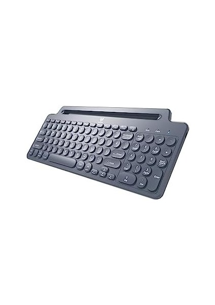 BT-K99 Bluetooth & Wireless Kablosuz Klavye Standlı Gri Telefon Pc Tablet Tv Laptop Mac Uyumlu fiyatları