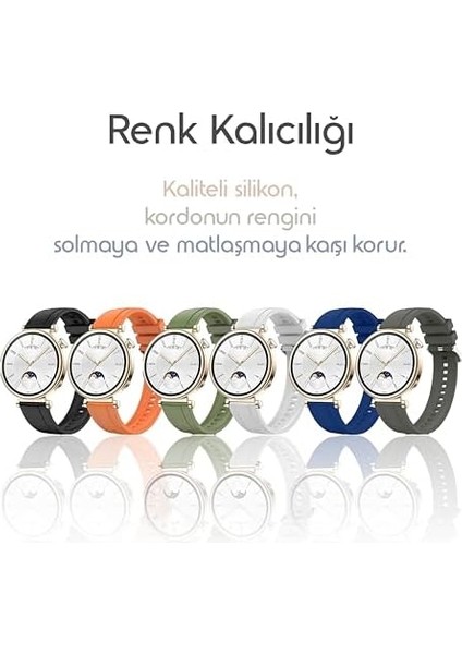 18MM Akıllı Saat Modelleri Için Huawei Watch Gt5 41MM/GT4 41MM Ile Uyumlu Yüzeyi Şerit Görünümlü Bileği Rahatsız Etmeyen Rahat ve Yumuşak Premium Kalite Silikon Kordon Kayış modelleri