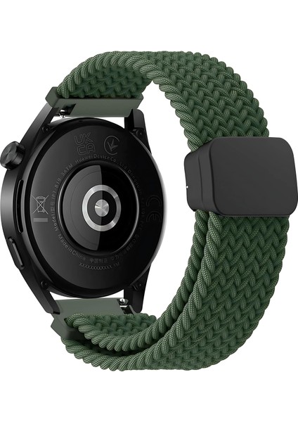 Örgü Solo Loop 22MM Kumaş Kordon Huawei ile Uyumlu Watch Gt5/gt5 Pro/gt4/watch 4 Pro/gt3/gt3 Pro/gt2/gt2 Pro 46MM Için Manyetik Tokalı Terlemeye Karşı Elastik Kayış