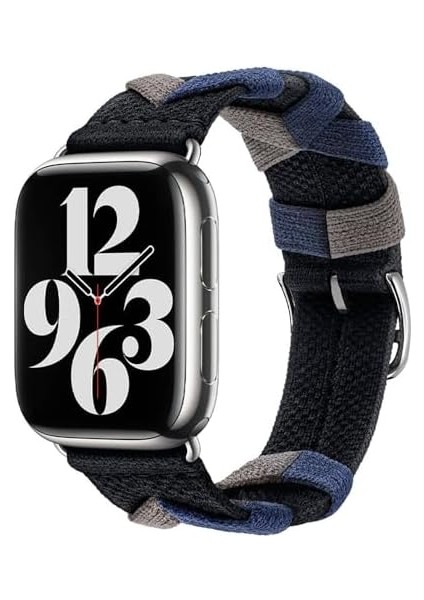 Apple Ile Uyumlu Watch 42MM Krd-97 Sarmal Örgü Tasarımlı Kordon Lacivert fiyatları