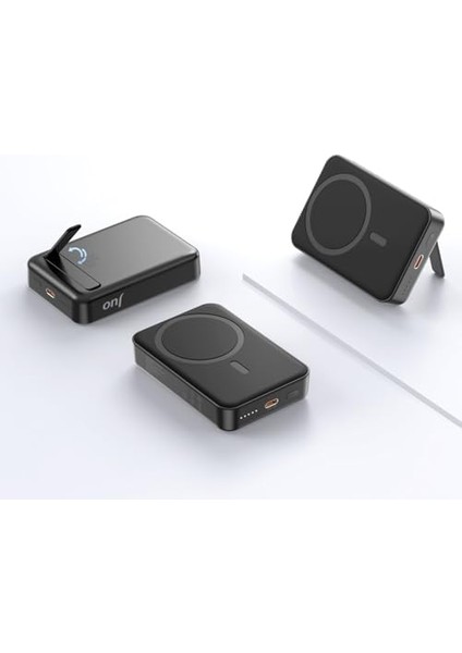 10000MAH Magsafe Powerbank Standlı PD20W Taşınabilir Kablosuz Hızlı Şarj Cihazı Siyah modelleri