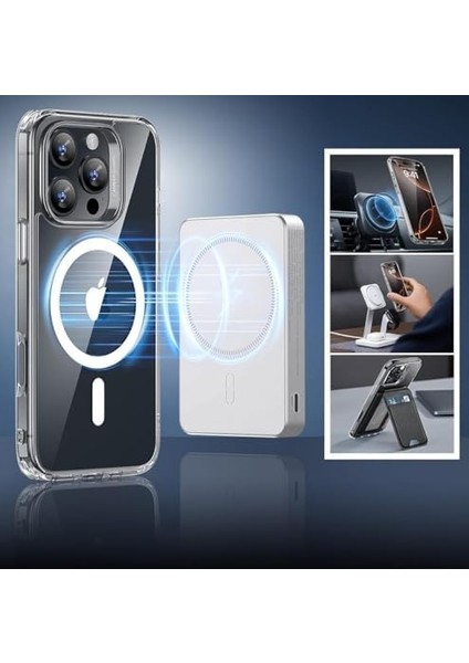 Trend iPhone 16 Pro Için Magsafe Uyumlu Çok Şık Şeffaf Kılıf Kablosuz Şarjlara Uyumlu Full Koruma Sağlayan Şeffaf Kılıf modelleri