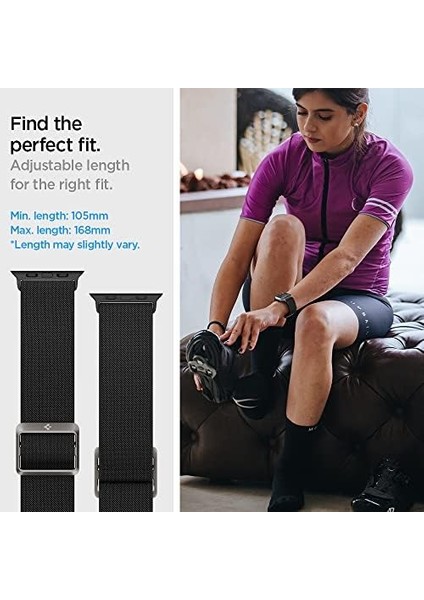 Apple Watch 42MM Seri 10 - 41MM Seri 9/8/7 - 40MM Seri Se2/se/6/5/4 Kordon Kayış Band Lite Fit Black - AMP02290 modelleri