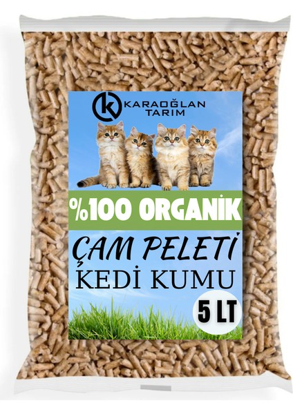 Kedi Kumu Organik Çam Peleti Kokulu Tozsuz 5lt ( 2.5 Kg )