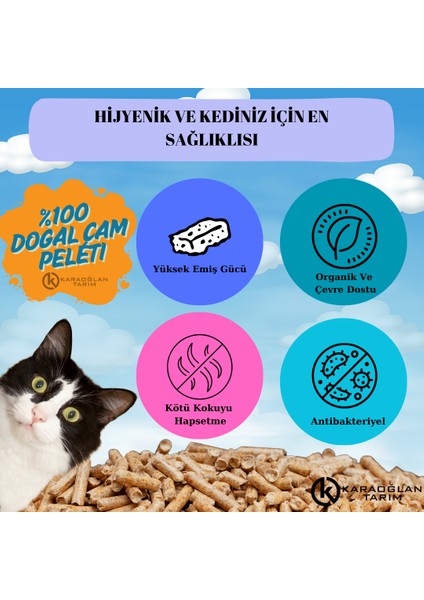 Kedi Kumu Organik Çam Peleti Kokulu Tozsuz 20lt ( 10 Kg ) fiyatları