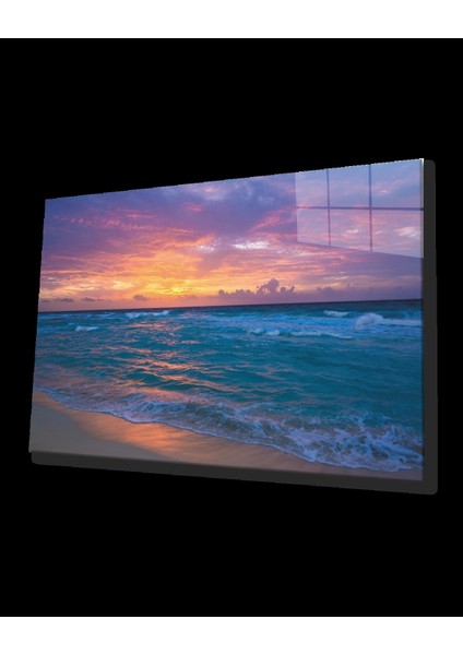 - Gün Batımında Deniz Cam Tablo