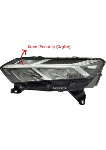 Dacia Sandero Far Lambası Sol (Ledli - Içi Krom) 2021-2023 260605914R