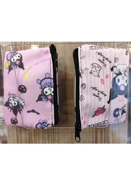Kuromi Hello Kitty Sanrio Karakterli Fermuarlı Mini Çanta Cüzdan (2 Adet )