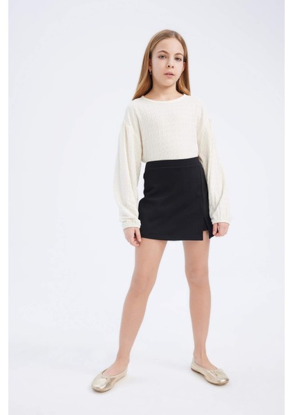 Kız Çocuk 2'li Takım Uzun Kollu Bluz Şort Etek E0795A825SM modelleri