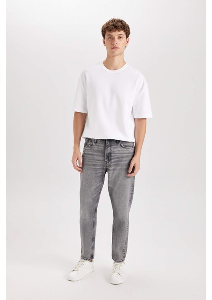 %100 Pamuk 90's Slim Fit Dar Kalıp Yüksek Bel Dar Paça Jean Pantolon C6907AX24AU