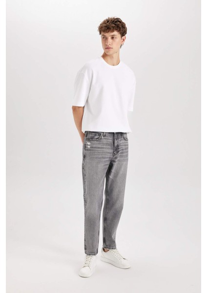 %100 Pamuk 90's Slim Fit Dar Kalıp Yüksek Bel Dar Paça Jean Pantolon C6907AX24AU