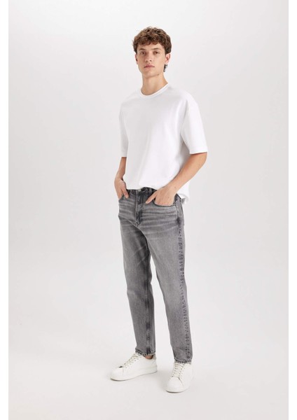 %100 Pamuk 90's Slim Fit Dar Kalıp Yüksek Bel Dar Paça Jean Pantolon C6907AX24AU