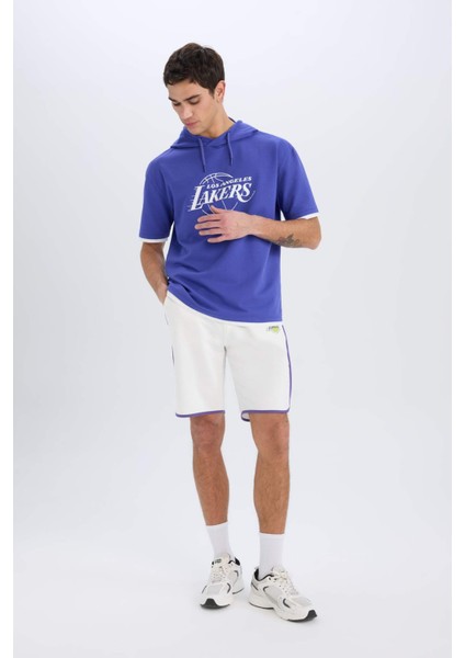 Fit NBA Los Angeles Lakers Standart Fit Kısa Paça Şort W9811AZ25SP