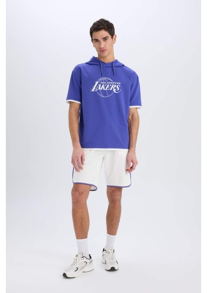 Fit NBA Los Angeles Lakers Standart Fit Kısa Paça Şort W9811AZ25SP