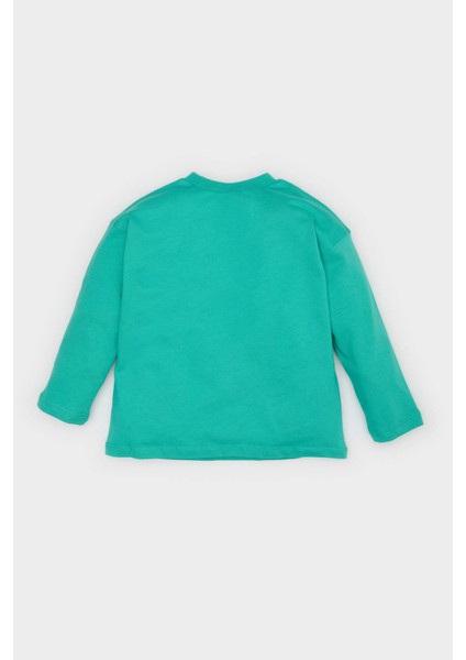 Erkek Bebek Bisiklet Yaka Spor Baskılı Uzun Kollu Tişört E3671A525SP modelleri