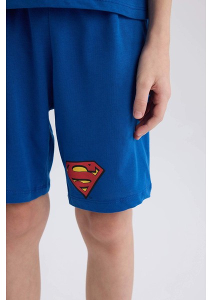 Erkek Çocuk Superman Pijama Takımı Kısa Kollu Üst Şort D8765A8NS