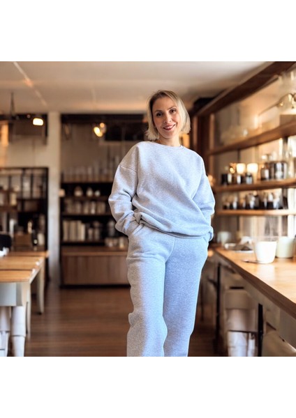 Karmelanj Basic Model Gri Eşofman Takımı