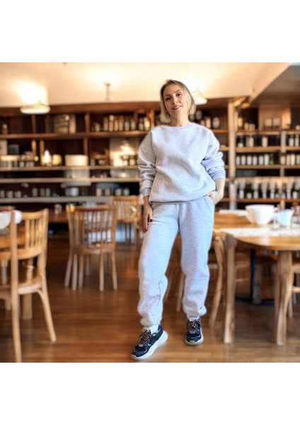 Karmelanj Basic Model Gri Eşofman Takımı