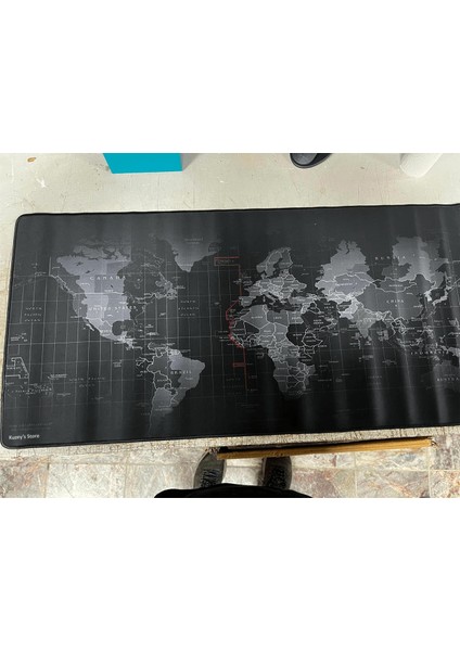 Büyük Boy 88X40 Xxl Dünya Desenli Mouse Pad Kauçuk Kaymaz Alt Taban, Yumuşak Kumaş Oyuncu Mousepad, Bilgisayar ve Dizüstü, Notebook Uyumlu 88 40