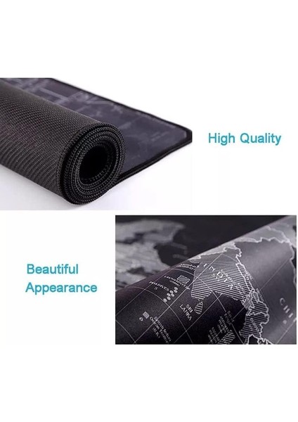 Büyük Boy 88X40 Xxl Dünya Desenli Mouse Pad Kauçuk Kaymaz Alt Taban, Yumuşak Kumaş Oyuncu Mousepad, Bilgisayar ve Dizüstü, Notebook Uyumlu 88 40