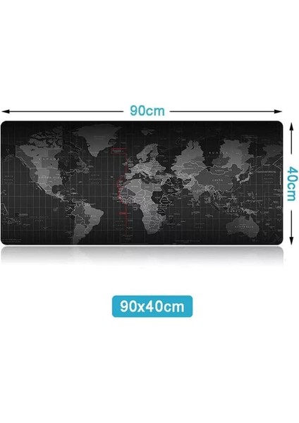 Büyük Boy 88X40 Xxl Dünya Desenli Mouse Pad Kauçuk Kaymaz Alt Taban, Yumuşak Kumaş Oyuncu Mousepad, Bilgisayar ve Dizüstü, Notebook Uyumlu 88 40