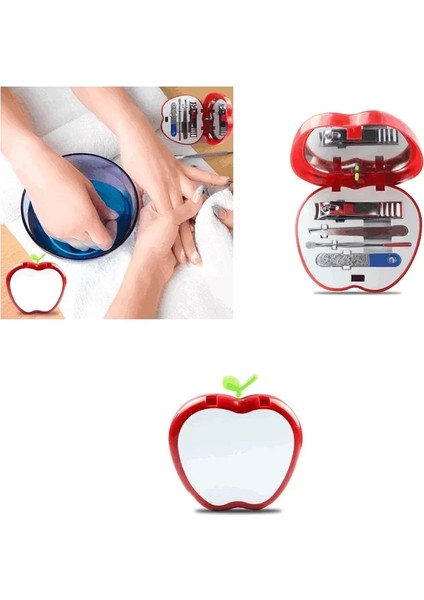 Manikür - Pedikür Seti Elma Şeklinde 4 Parça Aynalı indirimleri