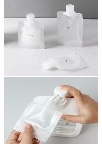 5 Adet Şeffaf Sıvı Kozmetik Çantaları Seyahat Losyon Şampuan Yüz Kremi El Sabunu Ambalajı modelleri