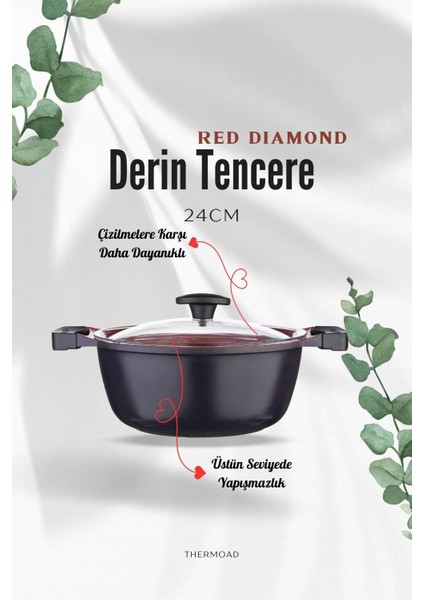 | Tencere Seti | Graneu Serisi | 7 Parça | Red Diamond