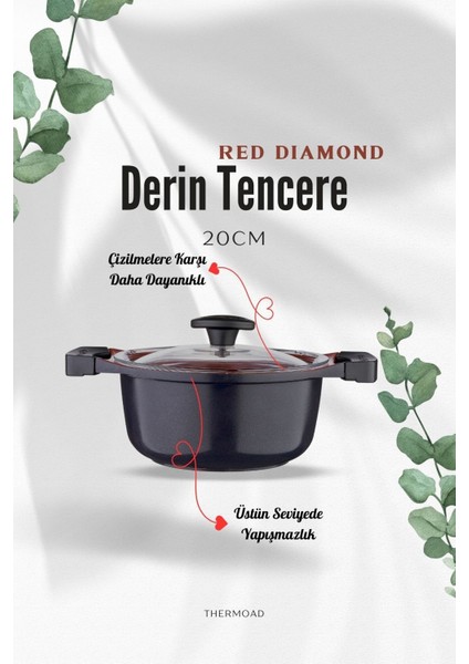 | Tencere Seti | Graneu Serisi | 7 Parça | Red Diamond