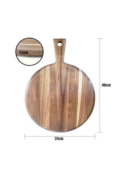 Akasya Saplı Yuvarlak Sunum ve Kesme Tahtası - Akasya Peynir Sunum Tahtası 40 * 31 * 1.5cm fiyatları