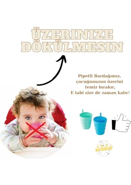 Renkli Pipetli Bardak Karışık Renkli Eğitici Damıtmaz Akıtmaz Plastik Fonksiyonel Pipetli Suluk Matara Pratik Portatif Bpa Free Sles Free 300ML