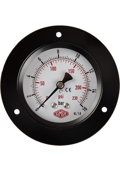 Çap Ø100 mm Ön Flanşlı Kuru Tip Manometre