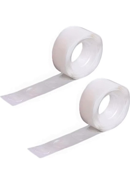 Toys - 2 Adet Çift Taraflı Yapışkan Balon Yapıştırma Bandı, Sticker Damla Modeli ve Uçan Balon Aparatı Yapıştırıcı
