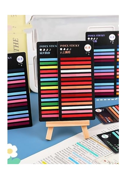 Post-It Sticky Notes Şeffaf Renkli Yapışkan Postit Not Kağıdı Etiketi Kısa Şeritler (Renk 1)
