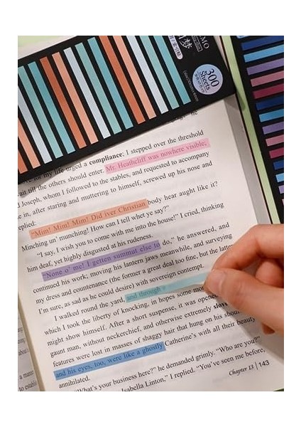 Post-It Sticky Notes Şeffaf Renkli Yapışkan Postit Not Kağıdı Etiketi Kısa Şeritler (Renk 1)